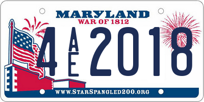 MD license plate 4AE2018