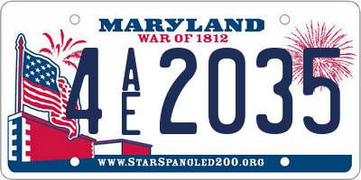 MD license plate 4AE2035