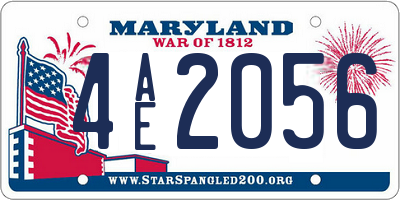 MD license plate 4AE2056