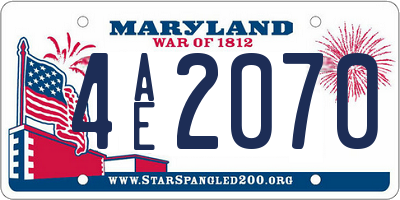 MD license plate 4AE2070