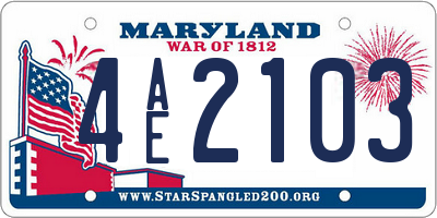 MD license plate 4AE2103