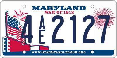 MD license plate 4AE2127