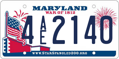 MD license plate 4AE2140