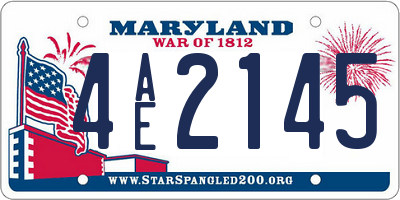 MD license plate 4AE2145