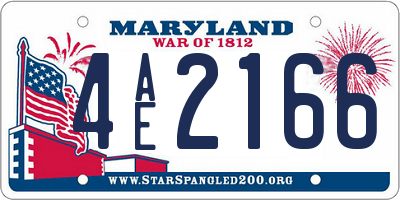 MD license plate 4AE2166