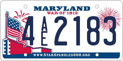 MD license plate 4AE2183