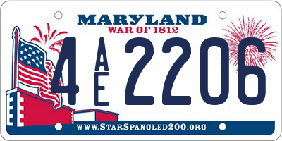 MD license plate 4AE2206