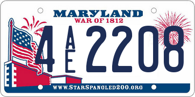 MD license plate 4AE2208