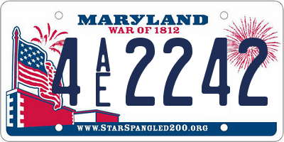MD license plate 4AE2242