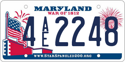 MD license plate 4AE2248