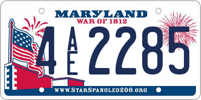 MD license plate 4AE2285