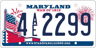 MD license plate 4AE2299