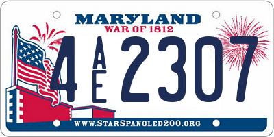 MD license plate 4AE2307
