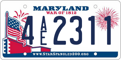 MD license plate 4AE2311