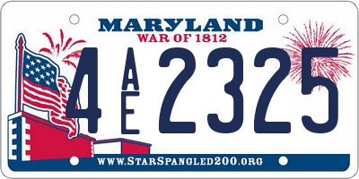MD license plate 4AE2325