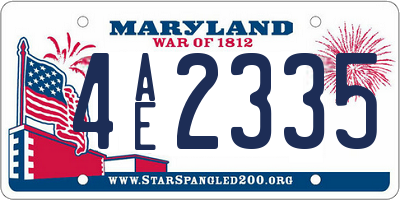 MD license plate 4AE2335