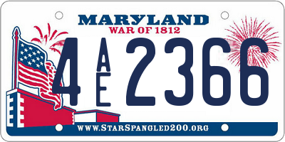 MD license plate 4AE2366