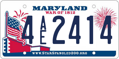 MD license plate 4AE2414