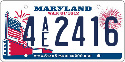 MD license plate 4AE2416