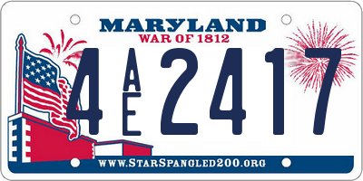 MD license plate 4AE2417