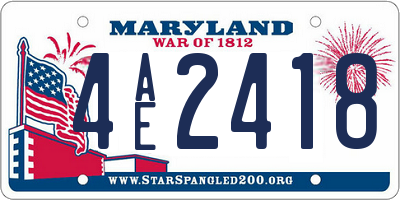 MD license plate 4AE2418