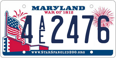 MD license plate 4AE2476