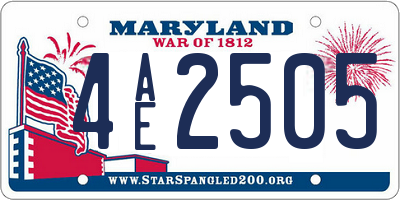 MD license plate 4AE2505