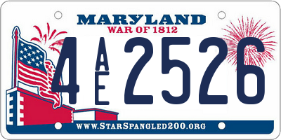 MD license plate 4AE2526