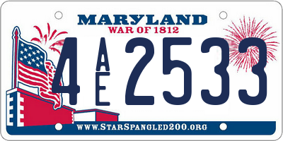 MD license plate 4AE2533