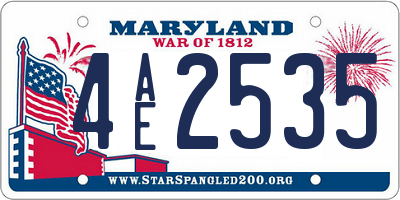 MD license plate 4AE2535