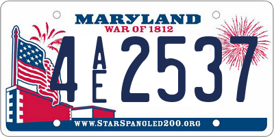 MD license plate 4AE2537