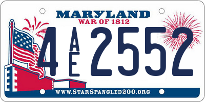 MD license plate 4AE2552
