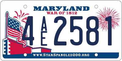 MD license plate 4AE2581