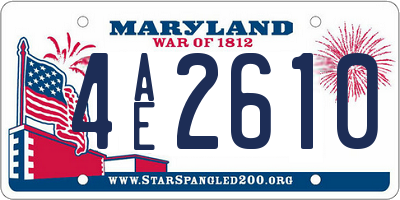 MD license plate 4AE2610
