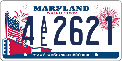 MD license plate 4AE2621