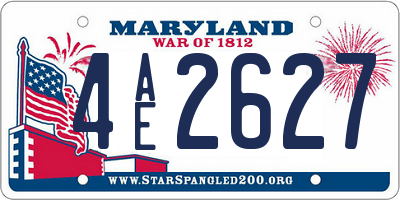 MD license plate 4AE2627