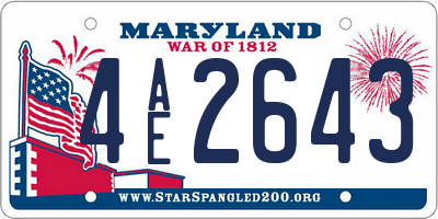 MD license plate 4AE2643