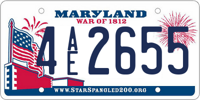 MD license plate 4AE2655