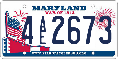 MD license plate 4AE2673
