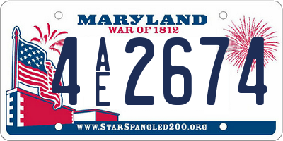 MD license plate 4AE2674