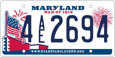 MD license plate 4AE2694