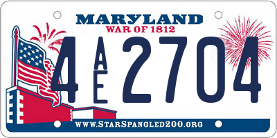 MD license plate 4AE2704