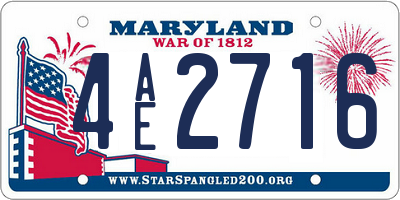 MD license plate 4AE2716