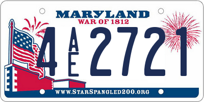 MD license plate 4AE2721