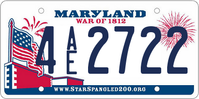 MD license plate 4AE2722