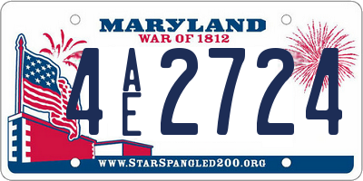 MD license plate 4AE2724