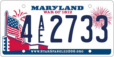 MD license plate 4AE2733