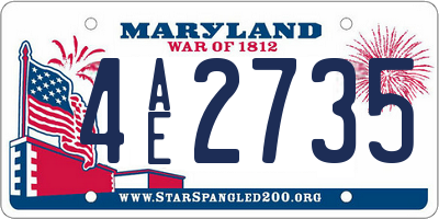 MD license plate 4AE2735