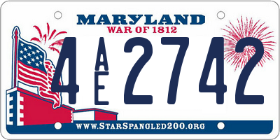 MD license plate 4AE2742