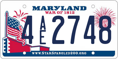 MD license plate 4AE2748